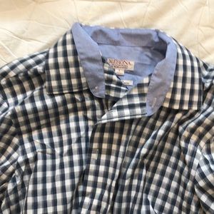 Dress shirt gray and blue plaid